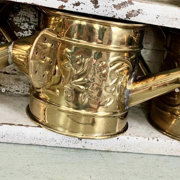 Vintage Hosley Mini Watering Can Solid Brass 1990s Bridal Baby Shower CHOICE ONE - Picture 4 of 8